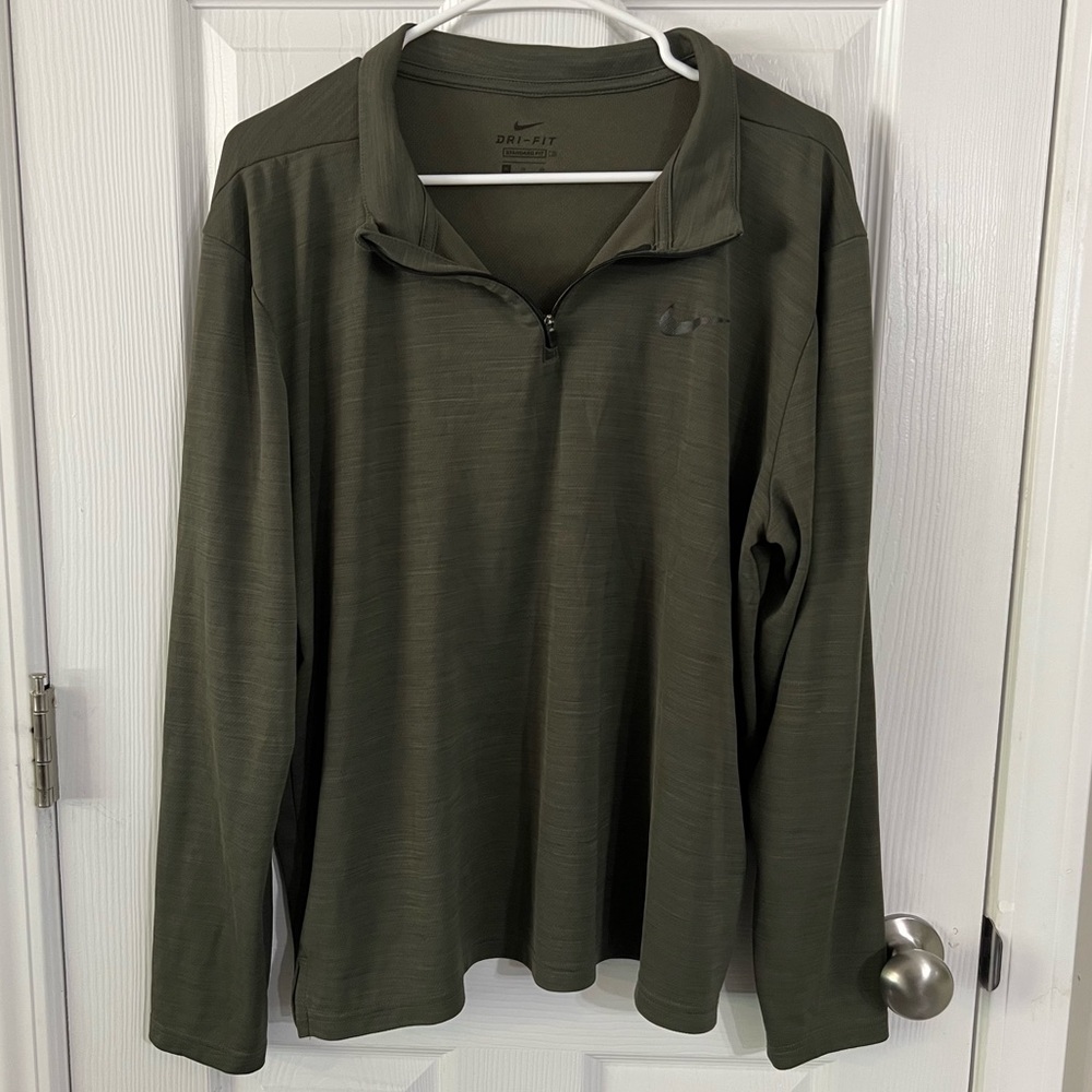 Nike pullover dri fit zip collar long sleeve jacket size xl